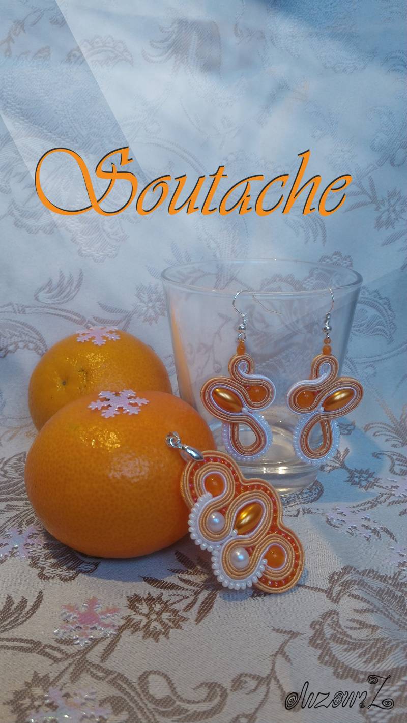Soutache Schmuckset, Ohrringe Und Ein Anhänger "Shiny Orange", Handgefertigt, Wunderbares Geschenk Für Sie Soutache Schmuckset, Ohrringe Und Ein Anhänger "Shiny Orange", Handgefertigt, Wunderbares Geschenk Für Sie von SoutacheWorldShop