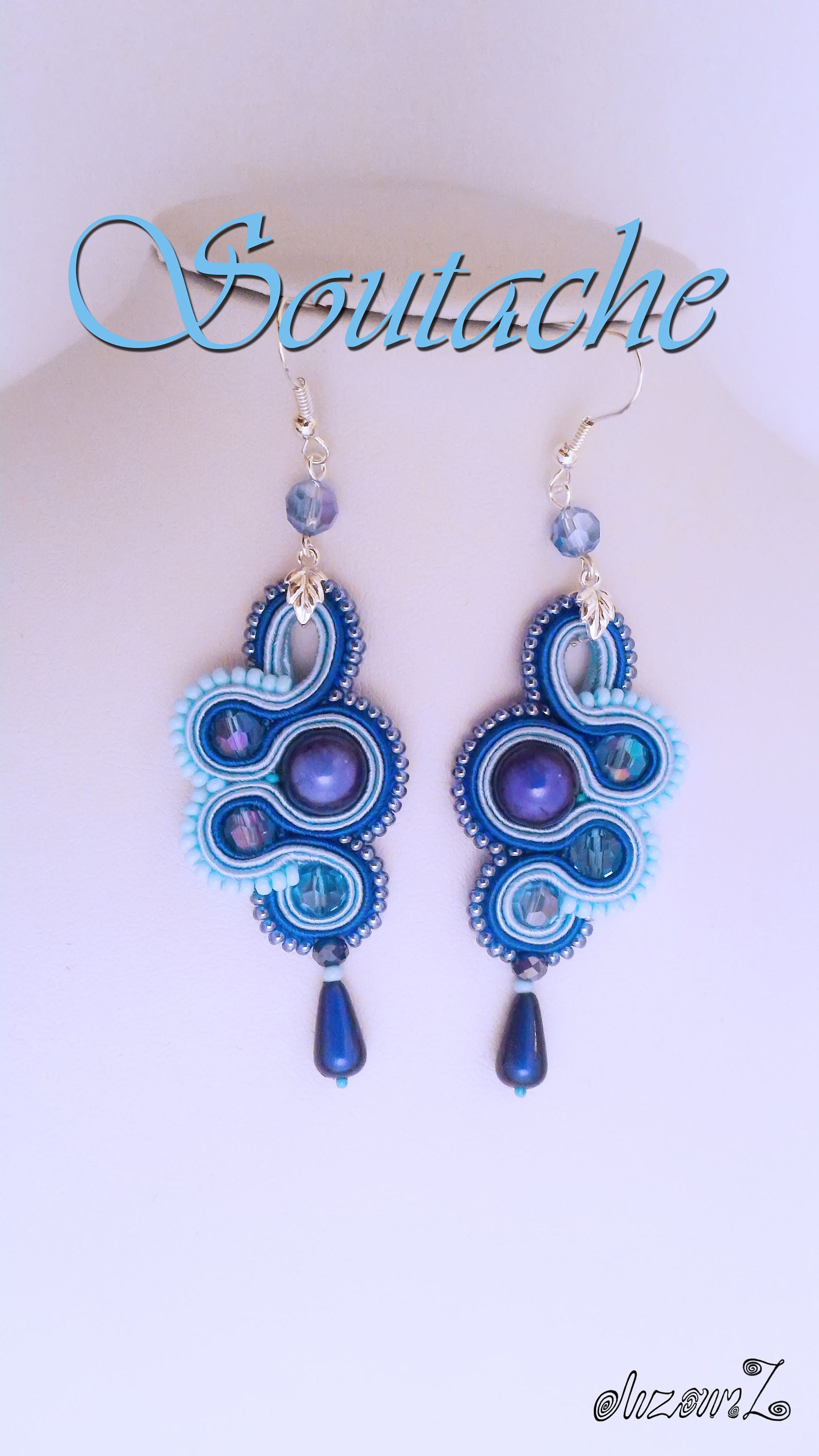 Wunderschöne Blaue Soutache Ohrringe, Elemente Von Swarovski, Geschenk Für Sie, Handgefertigter Schmuck Wunderschöne Blaue Soutache Ohrringe, Elemente Von Swarovski, Geschenk Für Sie, Handgefertigter Schmuck von SoutacheWorldShop