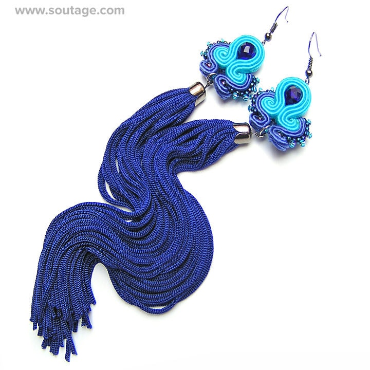 Blauer Himmel Drachen Soutache Ohrringe Blaue Lange Quaste Boho Statement Schmuck Geschenk Für Frau Blauer Himmel Drachen Soutache Ohrringe Blaue Lange Quaste Boho Statement Schmuck Geschenk Für Frau von SoutageAnka