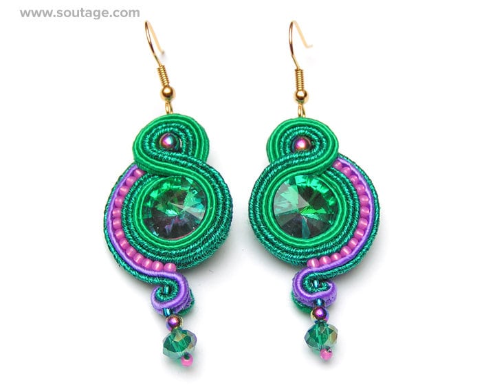Grüne Fuchsia Sylph Soutache Ohrringe Kleine Boho Kristall Funkeln Geschenk Für Frau Schmuck Grüne Fuchsia Sylph Soutache Ohrringe Kleine Boho Kristall Funkeln Geschenk Für Frau Schmuck von SoutageAnka