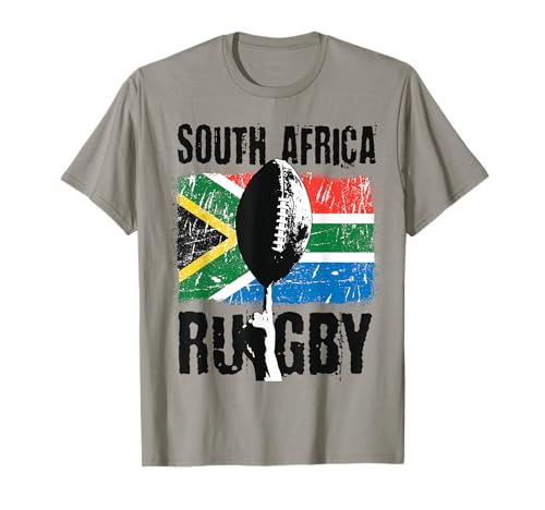 South Africa Rugby Champion Herren Rugby Trikot Grau Kurzarm S von South Africa Rugby Champion