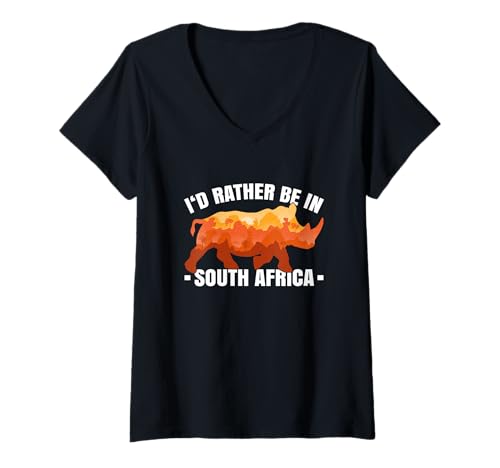 Damen Reisen Sie müssen Safari haben Ich wäre Lieber in Südafrika T-Shirt mit V-Ausschnitt von South Africa Safari Must Have and Travel Gadgets