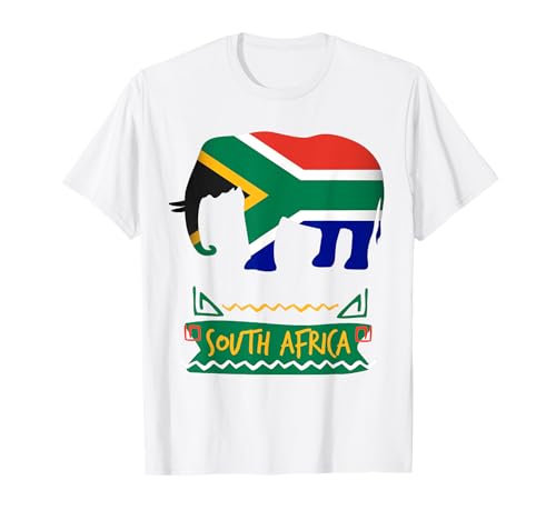 South African Souvenir Ideas For Women & Elephant Kinder T-Shirt, Südafrika Outfit Ideen, Elefant-Thema Unisex T-Shirt, Weiß, S von South African Souvenir Ideas For Women & Elephant