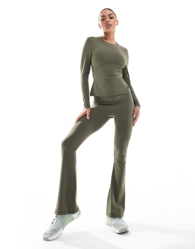 South Beach - Ausgestellte Leggings in Khaki mit hohem Bund-Grün South Beach - Ausgestellte Leggings in Khaki mit hohem Bund-Grün von South Beach