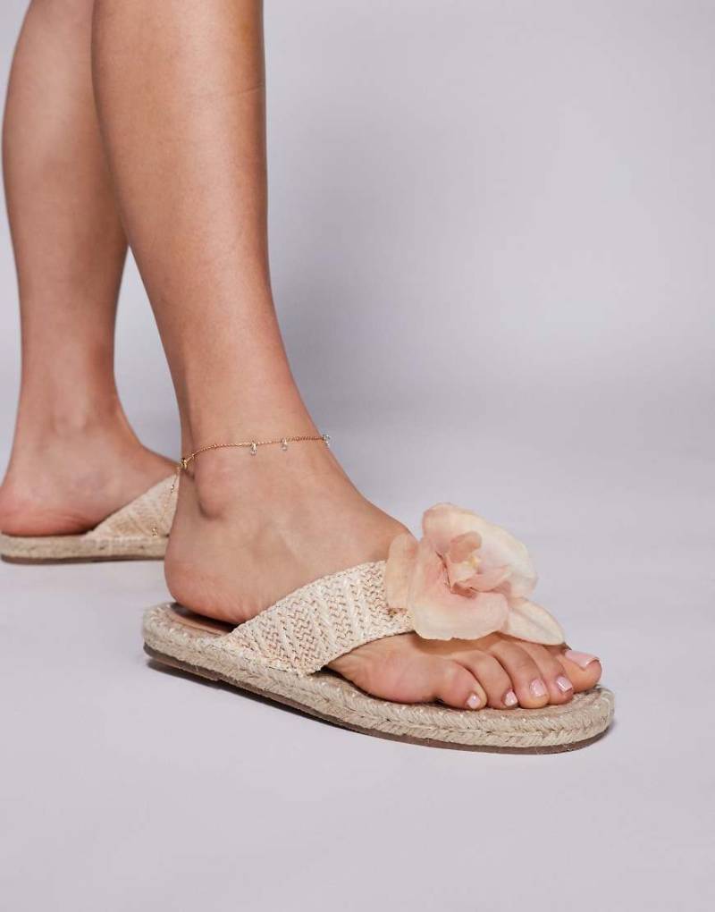 South Beach - Espadrilles-Sandalen in Rosa mit Orchideen-Verzierung von South Beach