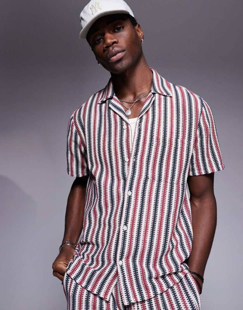 South Beach - Gestricktes Strandhemd in Bunt mit Streifen, Kombiteil von South Beach