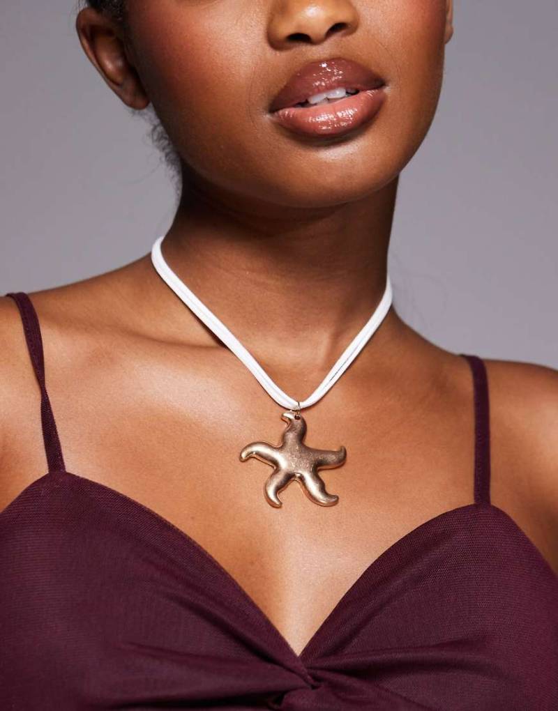 South Beach - Kordel-Halskette mit Seestern-Anhänger in Gold-Optik-Goldfarben von South Beach