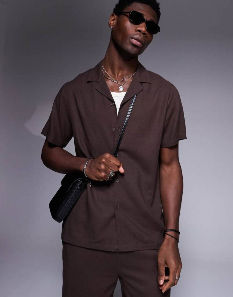 South Beach - Kurzärmliges Strandhemd in Braun von South Beach