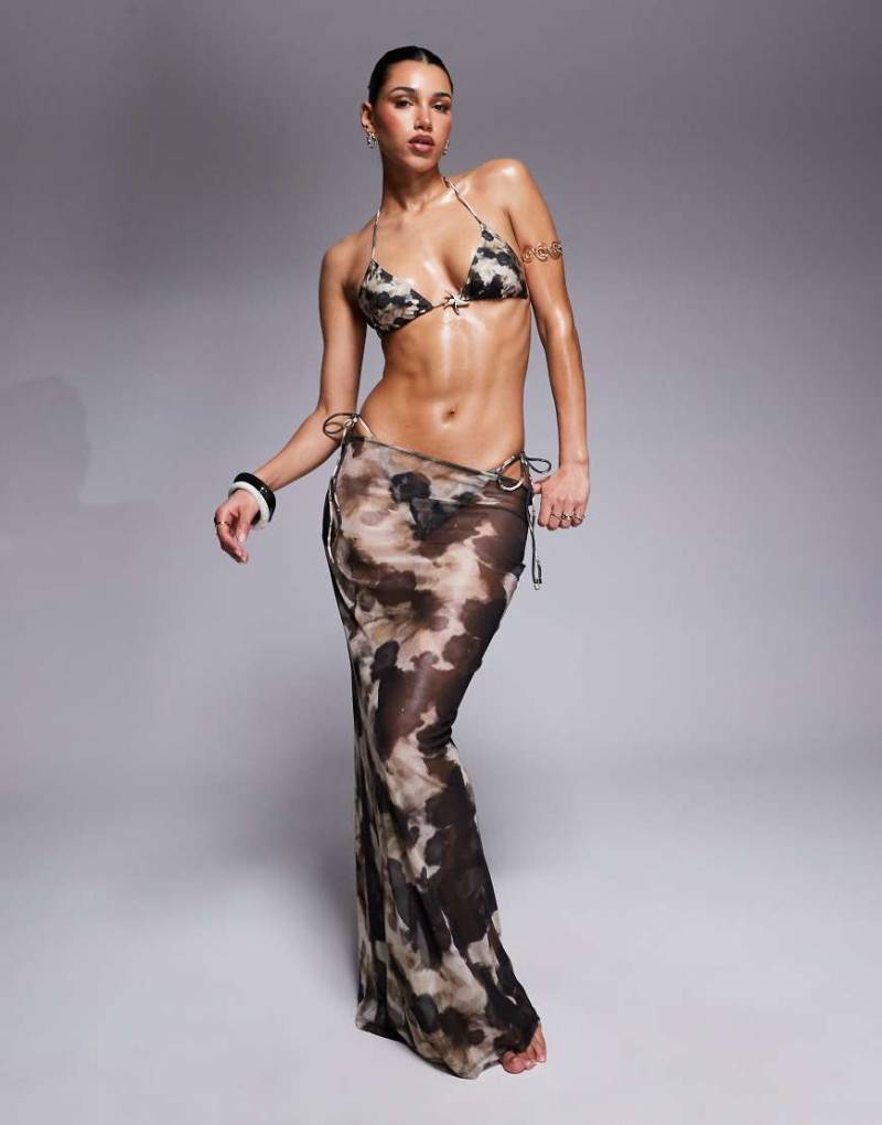 South Beach - Maxi-Strandrock aus Netzstoff in Smoke-Print-Bunt von South Beach