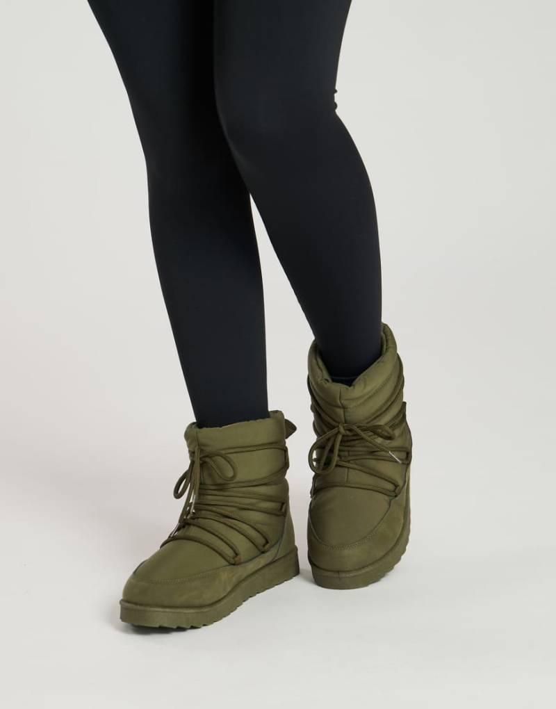 South Beach - Mini-Stiefel in Khaki mit Schnürung-Grün von South Beach