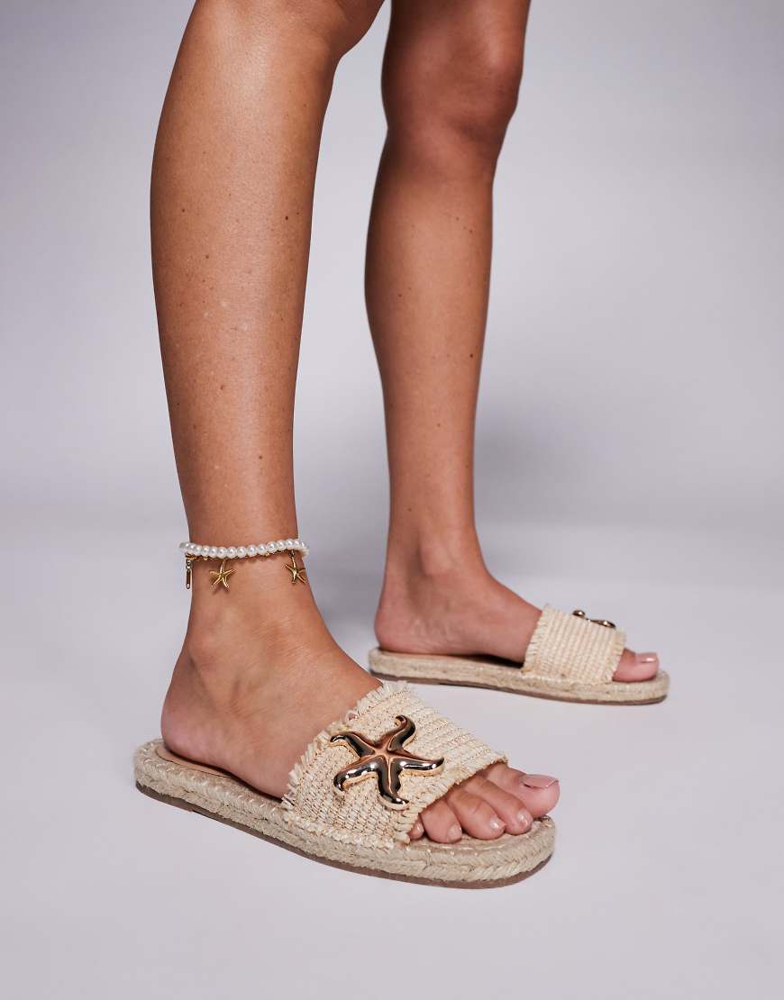 South Beach - Sandalen aus Raffiabast in Natur mit Seestern-Detail-Neutral South Beach - Sandalen aus Raffiabast in Natur mit Seestern-Detail-Neutral von South Beach