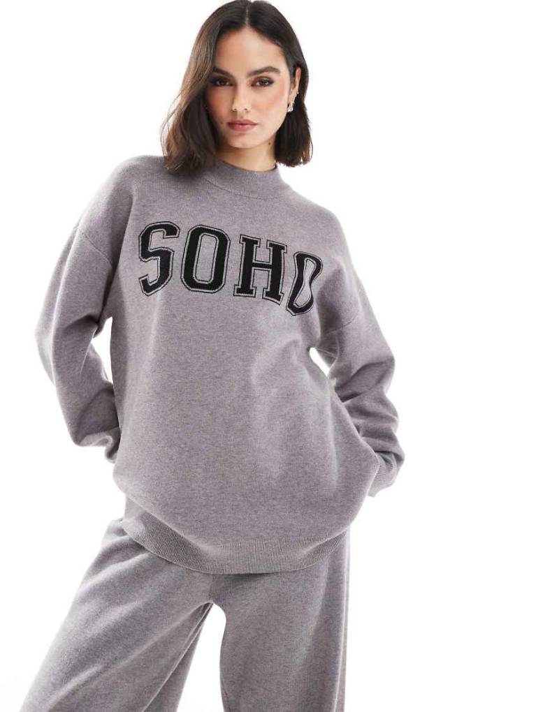 South Beach - Soho - Pullover in Grau mit Stehkragen von South Beach