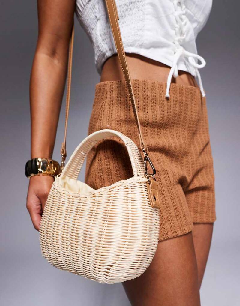 South Beach - Strukturierte Korbtasche mit Umhängeriemen in Beige-Neutral South Beach - Strukturierte Korbtasche mit Umhängeriemen in Beige-Neutral von South Beach