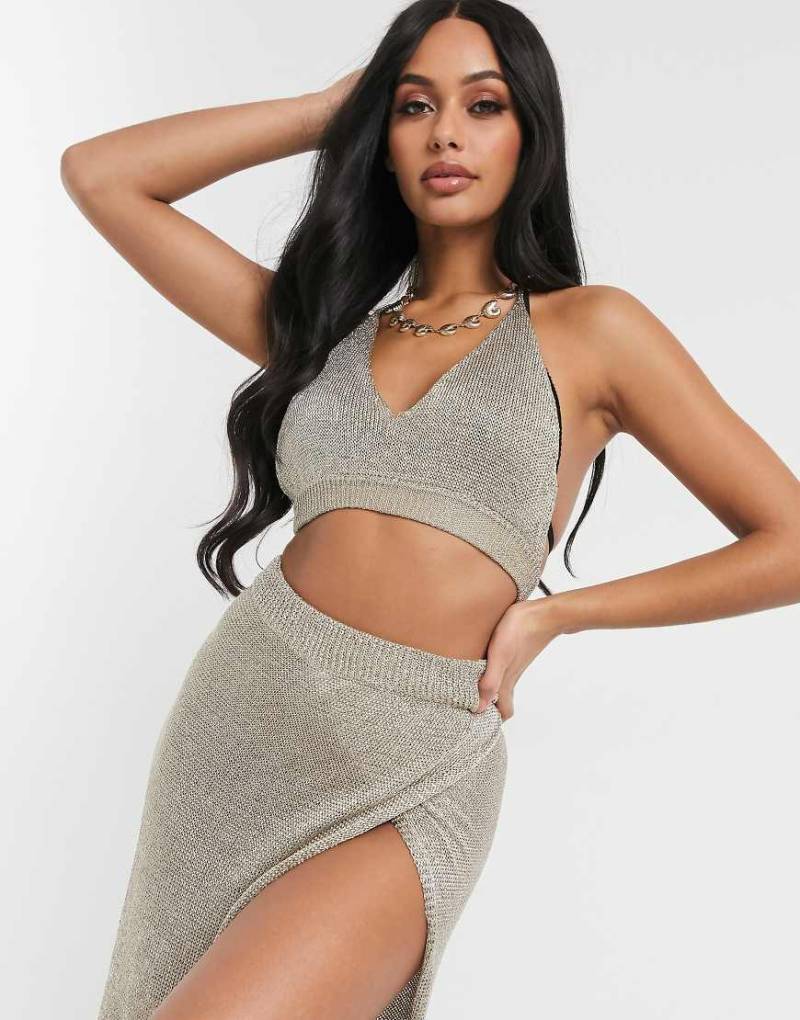 South Beach - Transparentes Strick-Bustier-Gold von South Beach