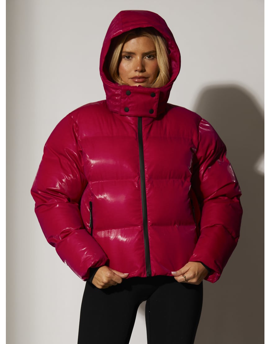 South Beach - Wattierte Skijacke in Rosa mit Kapuze von South Beach