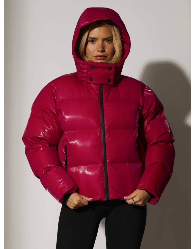 South Beach - Wattierte Skijacke in Rosa mit Kapuze von South Beach