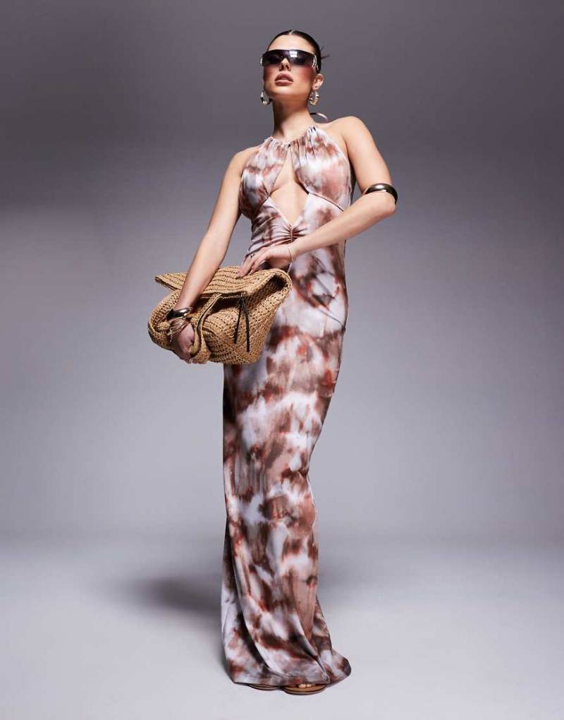 South - Mehrfarbiges Strand-Maxikleid mit Cut-out-Design-Bunt von South Beach