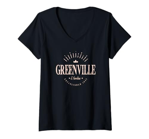Damen Greenville South Carolina Modern - Greenville SC T-Shirt mit V-Ausschnitt Damen Greenville South Carolina Modern - Greenville SC T-Shirt mit V-Ausschnitt von South Carolina Contemporary Designs