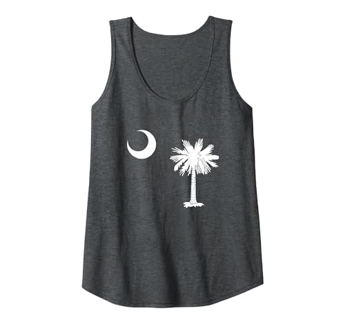 South Carolina Palmetto Staatsflagge Tank Top, Damen, Anthrazit Meliert, S von South Carolina Gifts