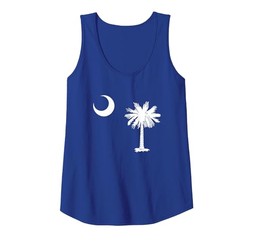 South Carolina Palmetto Staatsflagge Tank Top, Damen, Königsblau, XL von South Carolina Gifts