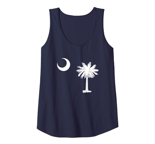 South Carolina Palmetto Staatsflagge Tank Top, Damen, Marineblau, XXL von South Carolina Gifts