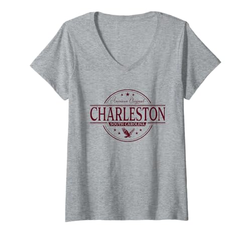 Damen Charleston South Carolina – Charleston SC Label T-Shirt mit V-Ausschnitt Damen Charleston South Carolina – Charleston SC Label T-Shirt mit V-Ausschnitt von South Carolina Souvenir Cos.