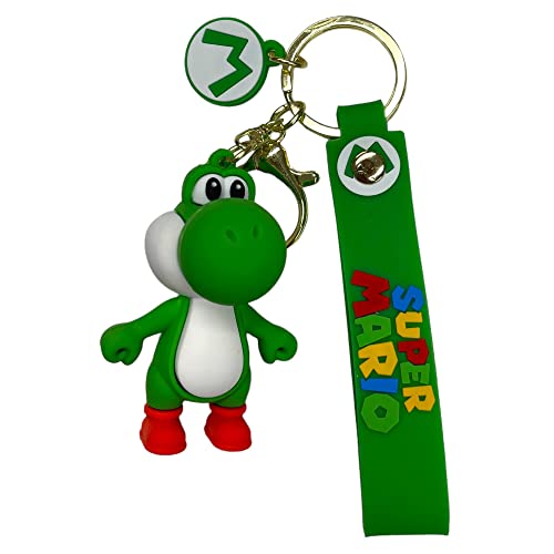 South Coast Jewellery Super Mario 3D Grün Yoshi Schlüsselanhänger Schlüsselanhänger Tasche Federmäppchen Charm Anhänger Reißverschluss Zubehör, grün, 7cm von South Coast Jewellery