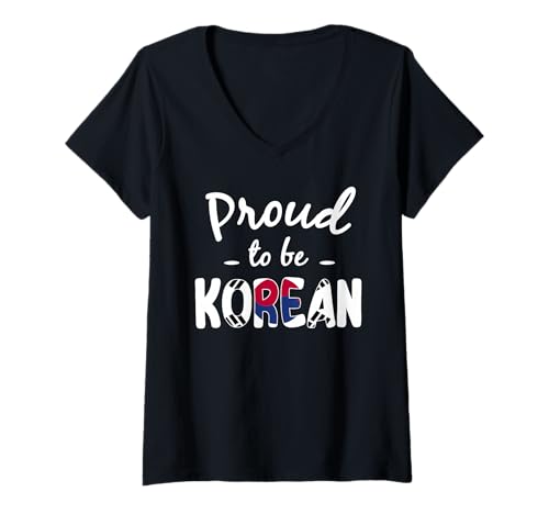 Damen Proud to Be Korean Korea Pride Taegukgi Flagge T-Shirt mit V-Ausschnitt Damen Proud to Be Korean Korea Pride Taegukgi Flagge T-Shirt mit V-Ausschnitt von South Korea Flag Designs Proud South Korean Roots