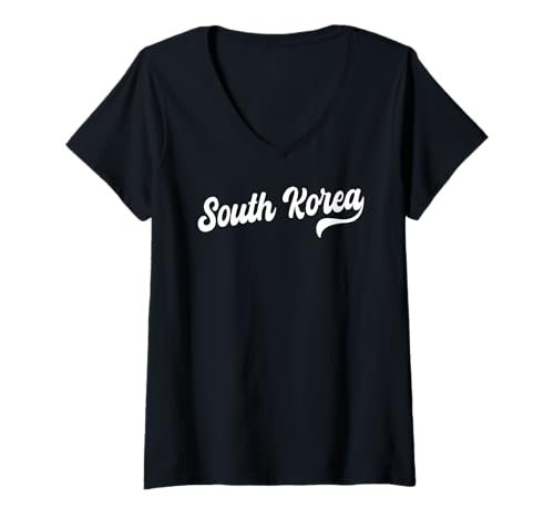 Damen Südkorea Schriftzug Korean Pride Design T-Shirt mit V-Ausschnitt Damen Südkorea Schriftzug Korean Pride Design T-Shirt mit V-Ausschnitt von South Korea Flag Designs Proud South Korean Roots
