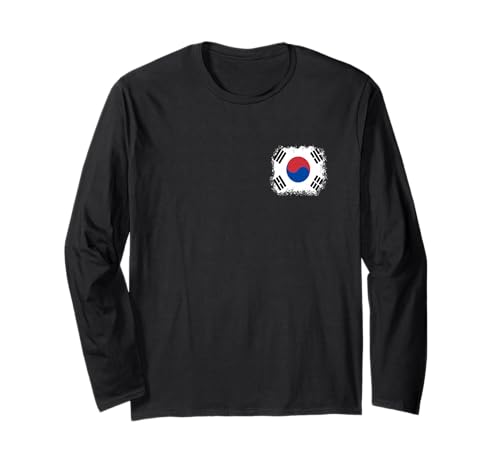 Südkorea Koreanische Flagge Seoul Koreans Kinder Damen Herren Langarmshirt von South Korea Korean Apparel