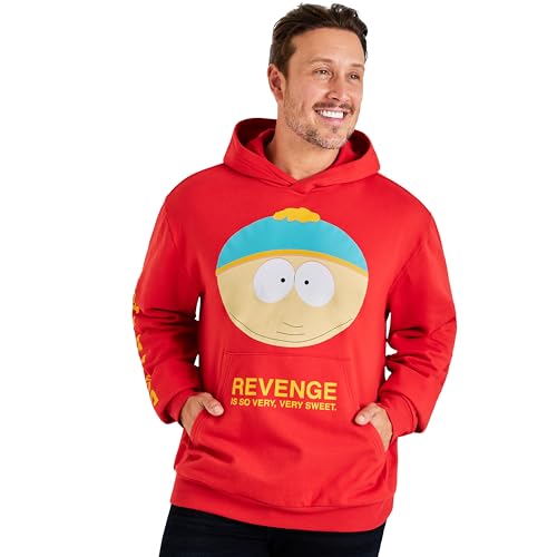 South Park Herren Pullover, bequemer Männer Hoodie mit Kapuze - Geschenk für ihn (Rot, S) von South Park