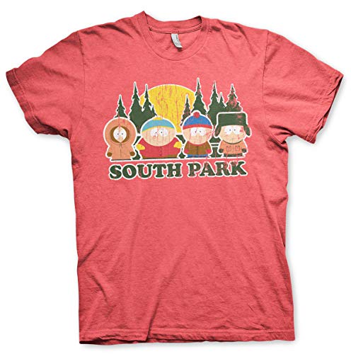 South Park Offizielles Lizenzprodukt Distressed Herren T-Shirt (Rot-Heather), L von South Park