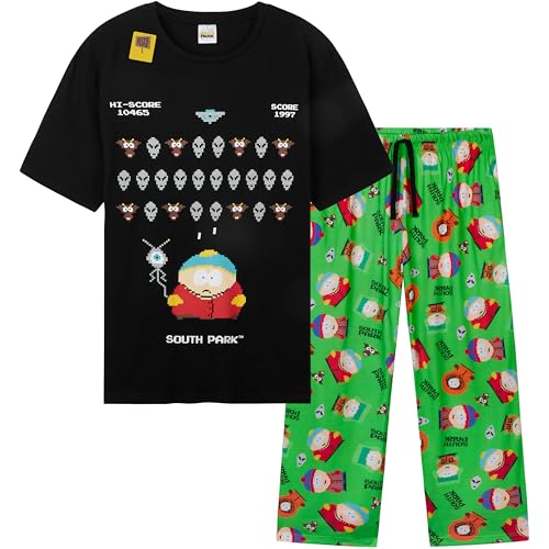 South Park Pyjama Herren Schlafanzug Set mit Shirt und Langer Hose Lustiger Bequemer Loungewear Set Geschenk für Männer (M, Multi) von South Park