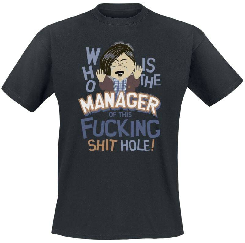 South Park T-Shirt - Randy - Who Is The Manager Of This Shit Hole - S bis XXL - für Männer - Größe L - schwarz  - Lizenzierter Fanartikel von South Park