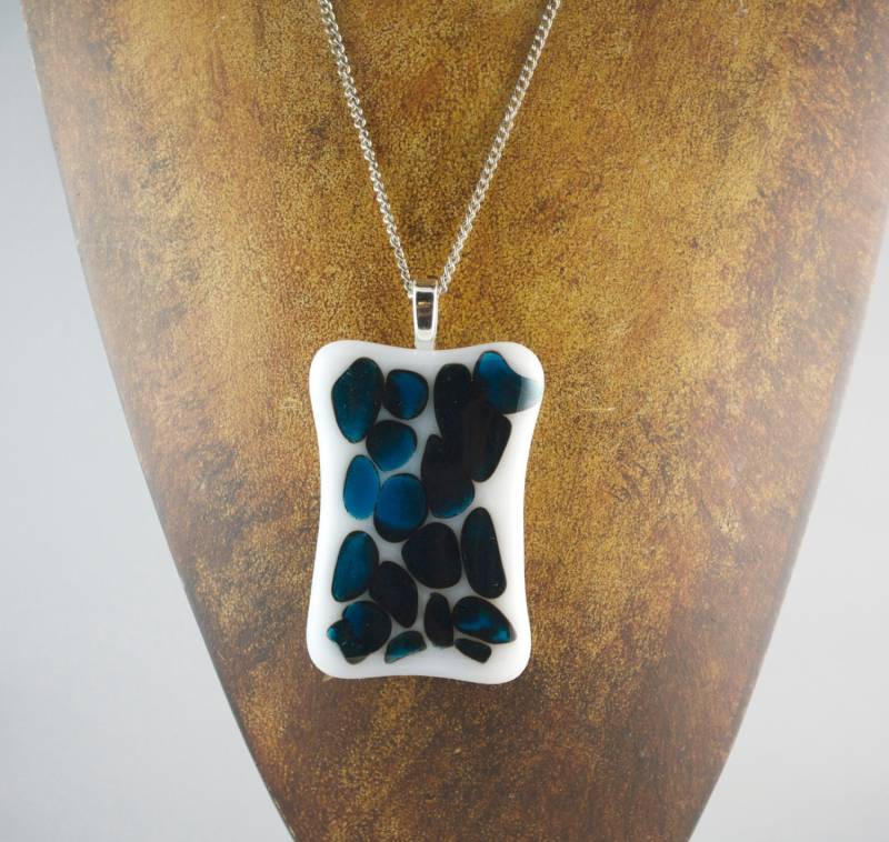 Gegossenes Glas Halskette Anhänger Ooak von SouthBeachGlassArt