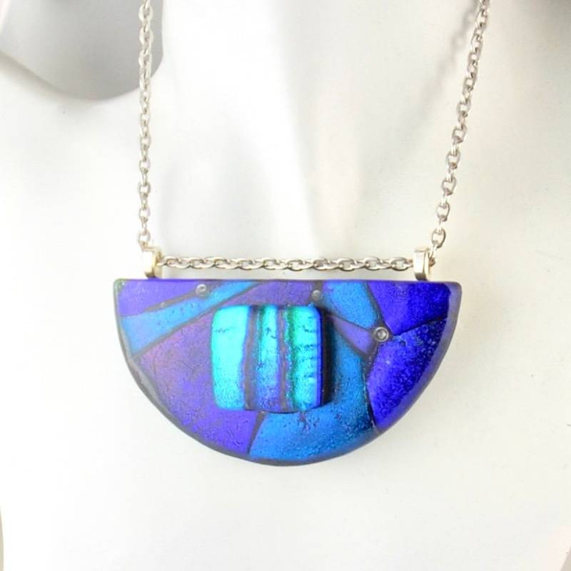 Halskette Verschmolzen Glas Anhänger Ooak Schmuck von SouthBeachGlassArt