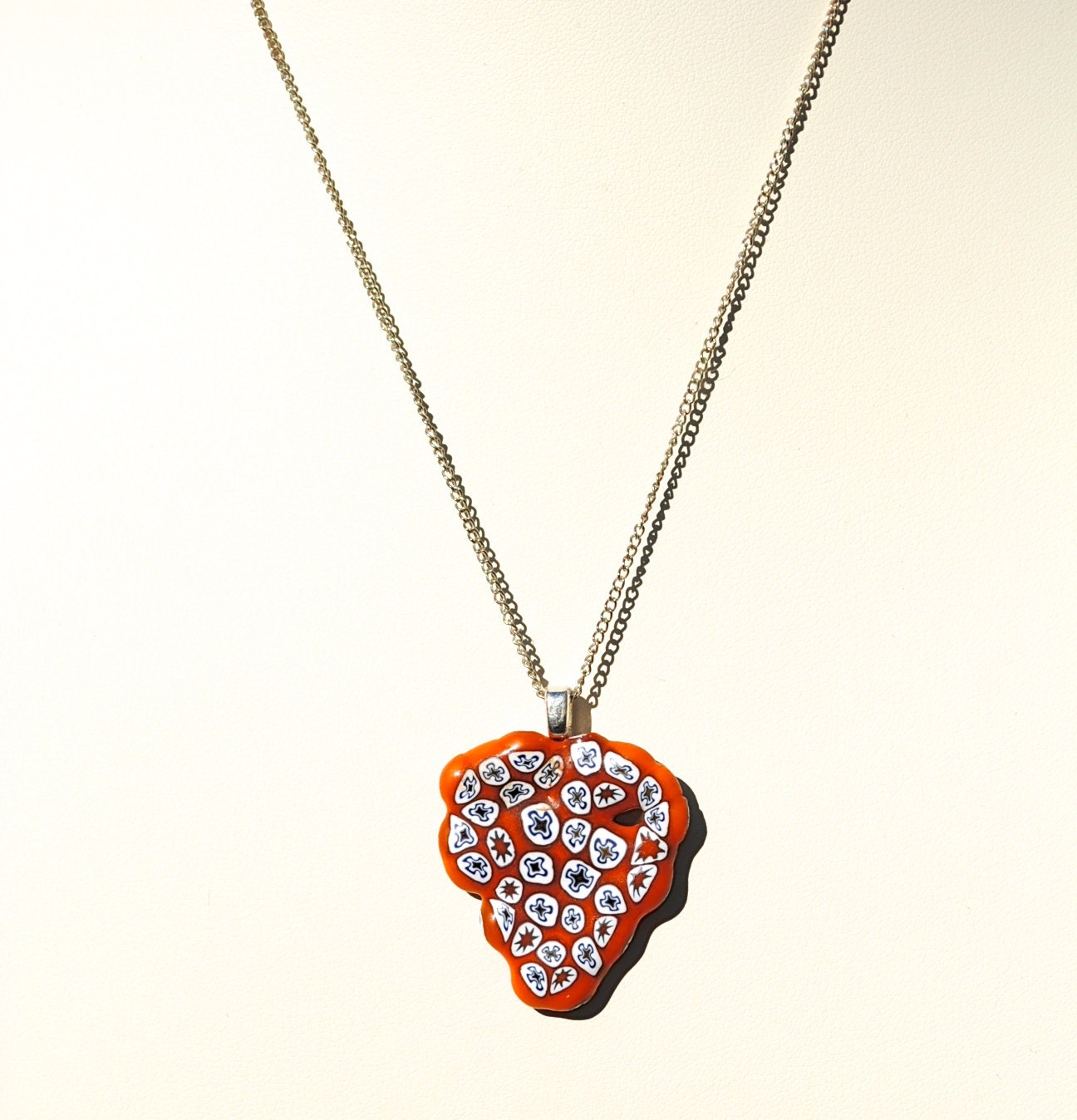 Schmelzglas Millifiore Kette Verschmolzen Glasanhänger Ooak von SouthBeachGlassArt