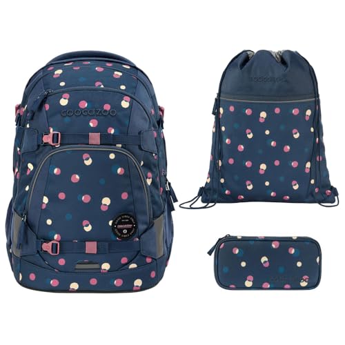 coocazoo MATE Schulranzen-Set 3tlg für Mädchen und Jungen ab der 4. Klasse mit Rucksack. Schlamperetui und Sportbeutel (Bubble Dreams) von Southbag