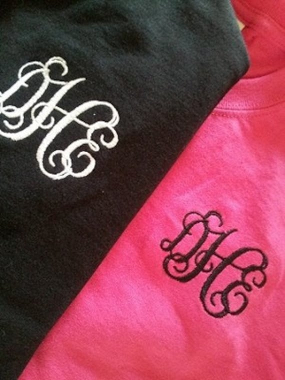 Monogrammed Langarm Tshirts | Keine Tasche Gestickt Personalisiert von SoutheastStitchery