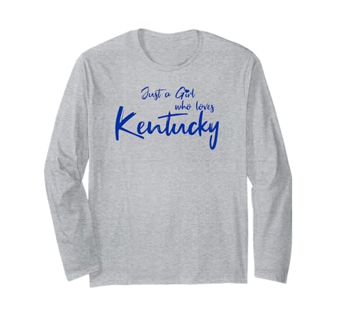 Just a Girl who Loves Kentucky, Varsity Blue, Cute Game Day Langarmshirt Just a Girl who Loves Kentucky, Varsity Blue, Cute Game Day Langarmshirt von Southern Blue Kentucky Apparel
