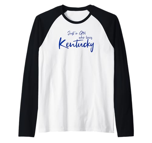 Just a Girl who Loves Kentucky, Varsity Blue, Cute Game Day Raglan Just a Girl who Loves Kentucky, Varsity Blue, Cute Game Day Raglan von Southern Blue Kentucky Apparel