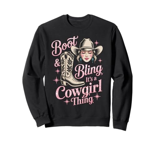 Boot and Bling Cowgirl Pride Süße Western-Mutter Damen Herren Sweatshirt Boot and Bling Cowgirl Pride Süße Western-Mutter Damen Herren Sweatshirt von Southern Country Rodeo Western Girl Outfit Rodeo