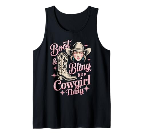 Boot and Bling Cowgirl Pride Süße Western-Mutter Damen Herren Tank Top Boot and Bling Cowgirl Pride Süße Western-Mutter Damen Herren Tank Top von Southern Country Rodeo Western Girl Outfit Rodeo