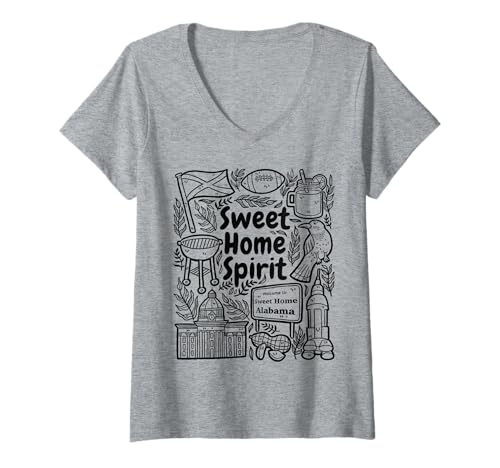 Damen Sweet Home Spirit - Alabama Pride T-Shirt mit V-Ausschnitt Damen Sweet Home Spirit - Alabama Pride T-Shirt mit V-Ausschnitt von Southern Designs