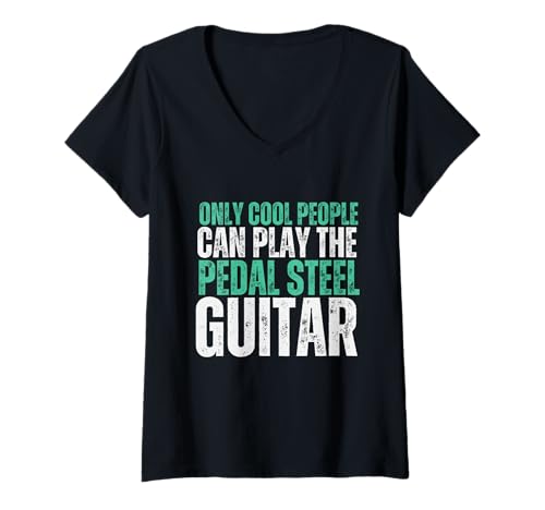 Damen Pedal-Steel-Gitarre T-Shirt mit V-Ausschnitt von Southern Guitar Player Country Music Designs