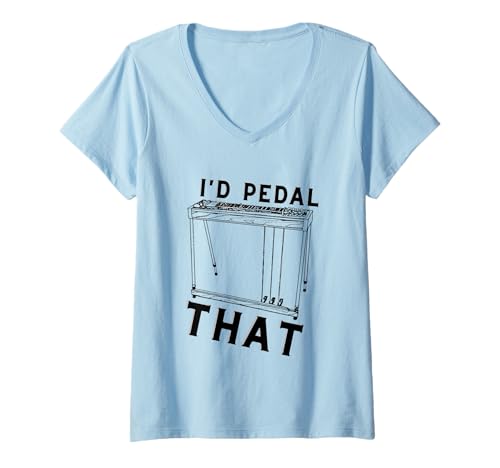 Damen Pedal-Steel-Gitarre T-Shirt mit V-Ausschnitt von Southern Guitar Player Country Music Designs