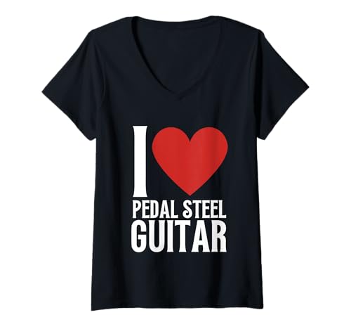 Damen Pedal-Steel-Gitarre T-Shirt mit V-Ausschnitt Damen Pedal-Steel-Gitarre T-Shirt mit V-Ausschnitt von Southern Guitar Player Country Music Designs