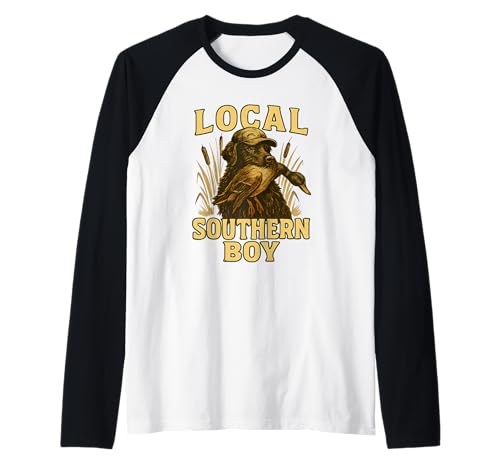 Local Southern Boy Duck Hunting Labrador Dog Rural Outdoor Raglan Local Southern Boy Duck Hunting Labrador Dog Rural Outdoor Raglan von Southern Hunt Gear