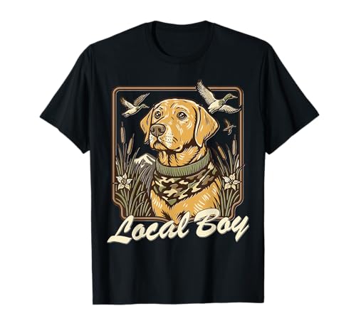 Local Boy Gelb Labor Jagd Hund Sumpf Szene Sonnenuntergang Vintage T-Shirt von Southern Hunting Dog Marsh Scene Lover