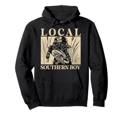 Local Southern Boy Hunting Black Lab im Freien, Vintage-Stil Pullover Hoodie Local Southern Boy Hunting Black Lab im Freien, Vintage-Stil Pullover Hoodie von Southern Hunting Dog Marsh Scene Lover